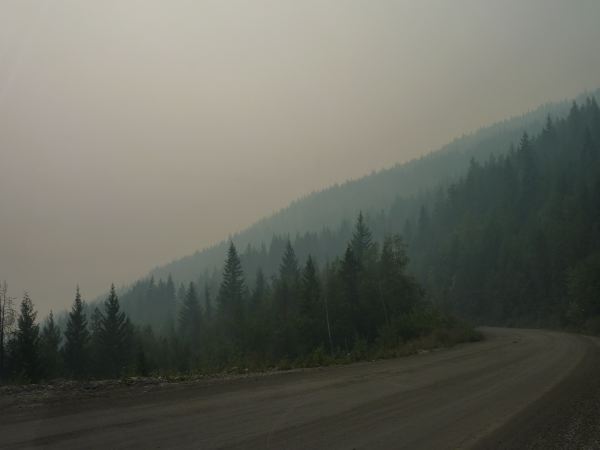 Rauch vom Waldbrand